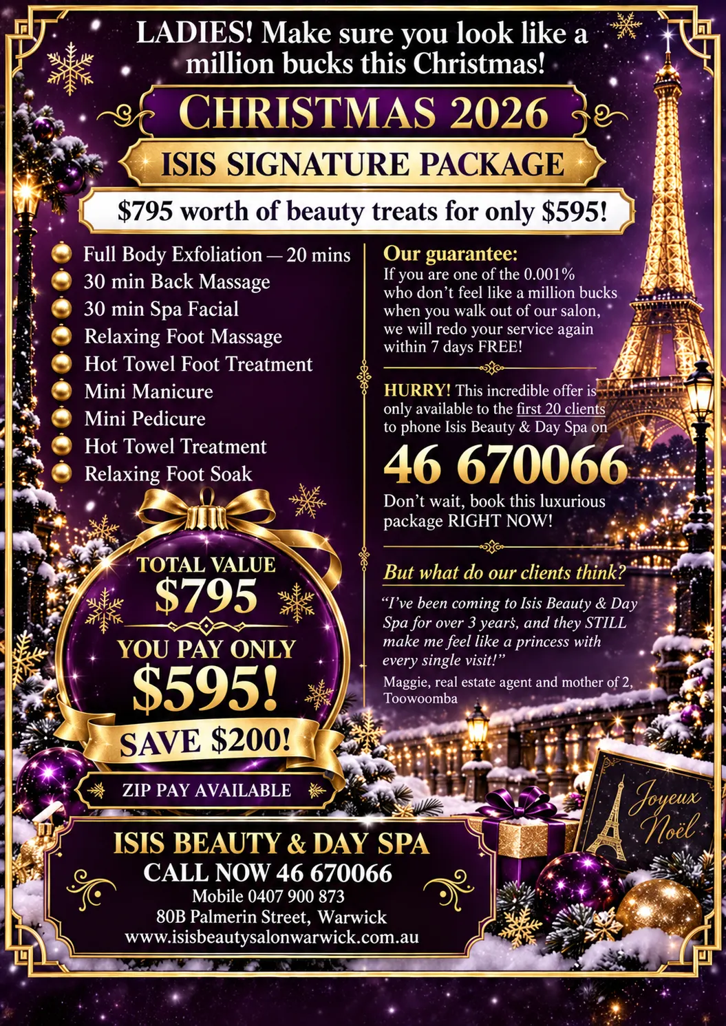 Isis Signature Christmas Spa Package Offer