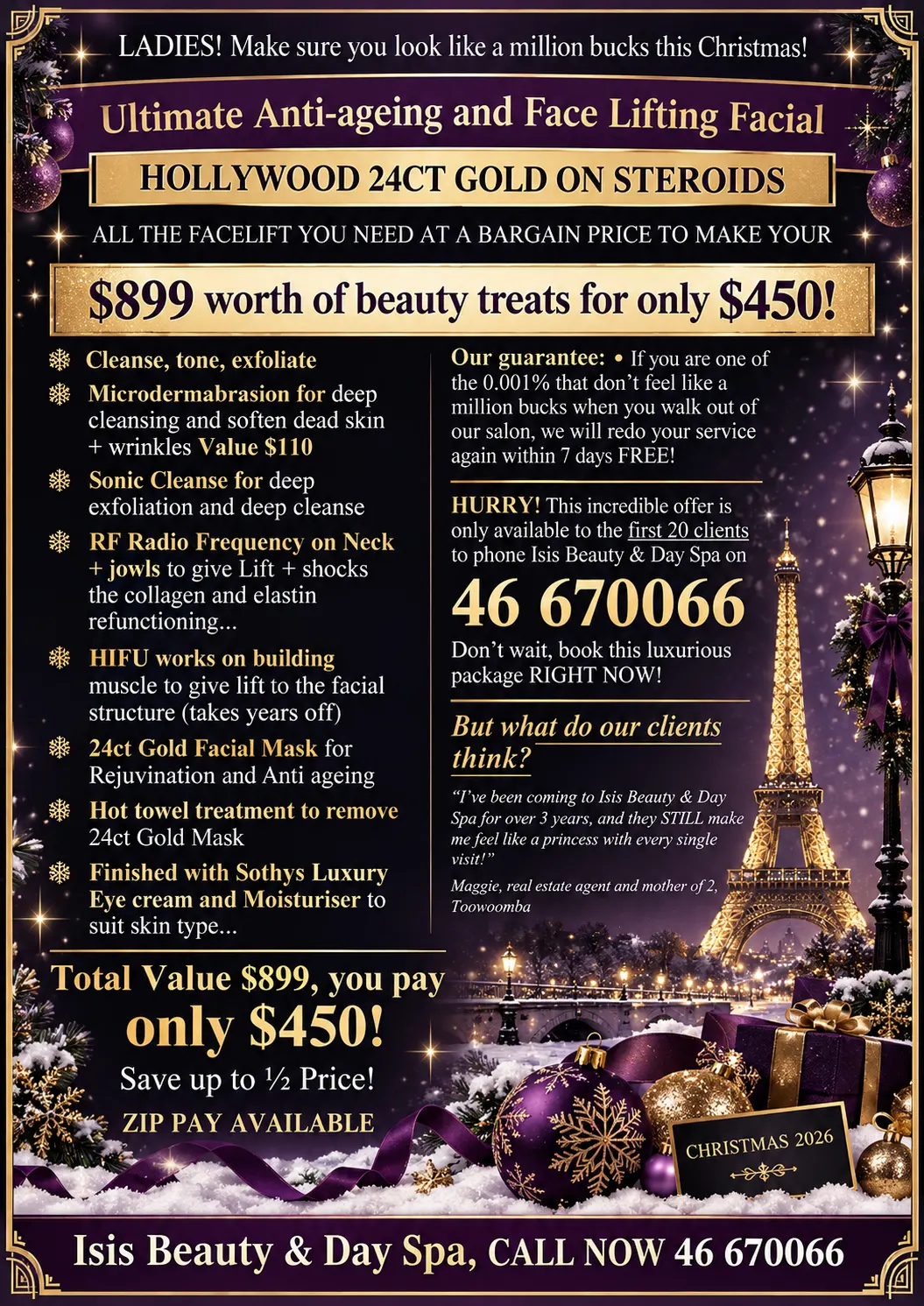 Hollywood 24ct Gold Anti-Ageing Facial Special Offer